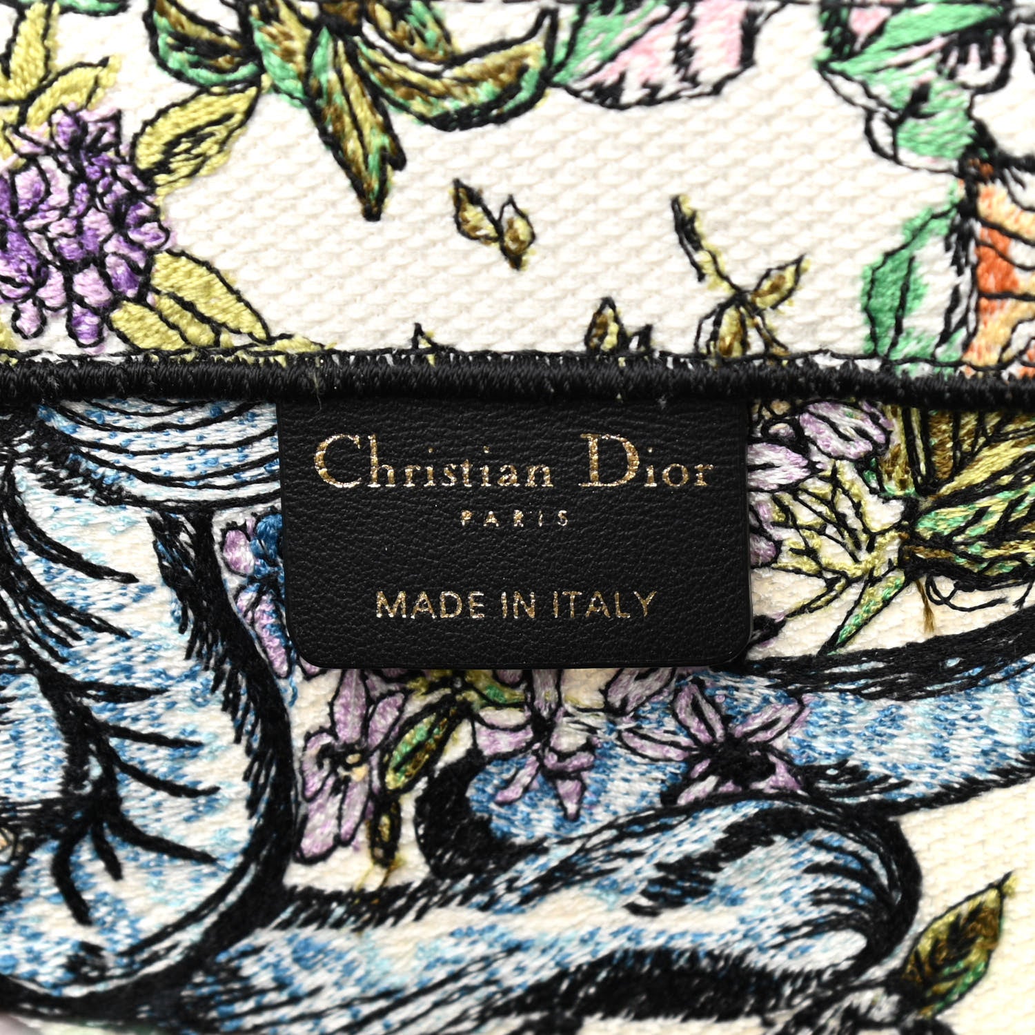 Christian Dior Canvas Embroidered Large D-Constellation Book Tote Latte Multicolor 11 of 13