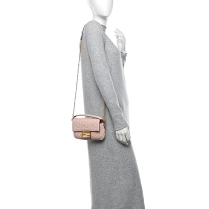 Fendi Nappa FF 1974 Embossed Mini Baguette Rosa Confetto 2 of 11