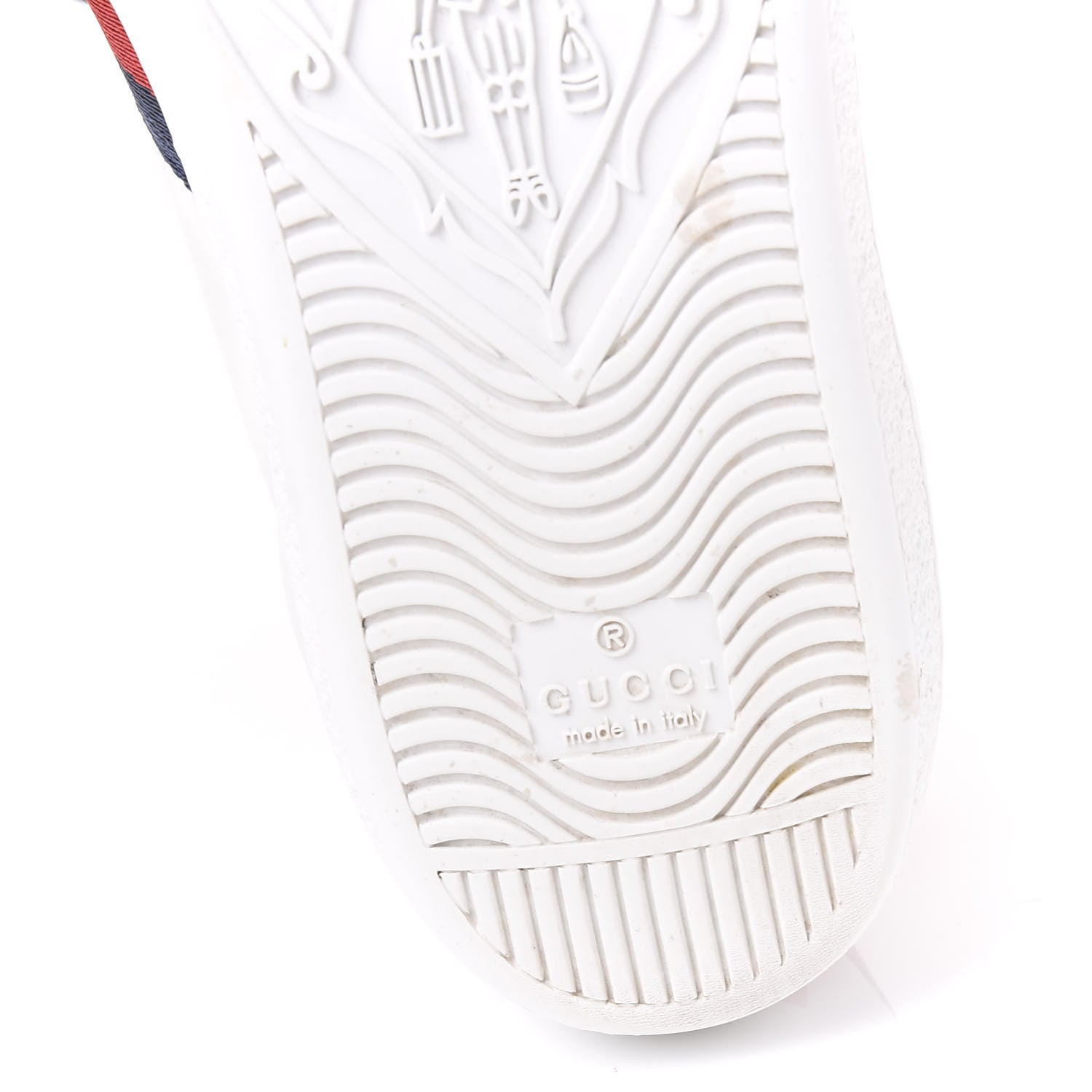 Gucci Calfskin Ayers Web Blind for Love Embroidered Womens Ace Sneakers 37.5 White 7 of 9
