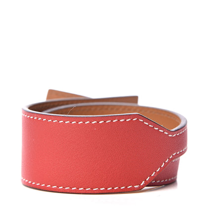 Hermes Swift Jet Lag Double Tour Bracelet T3 Vermillion 3 of 4