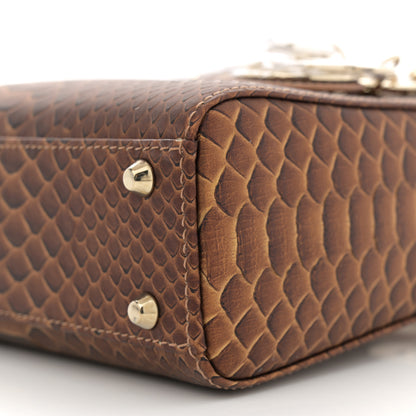 Christian Dior Metallic Snakeskin Mini Lady Dior Brown 10 of 10