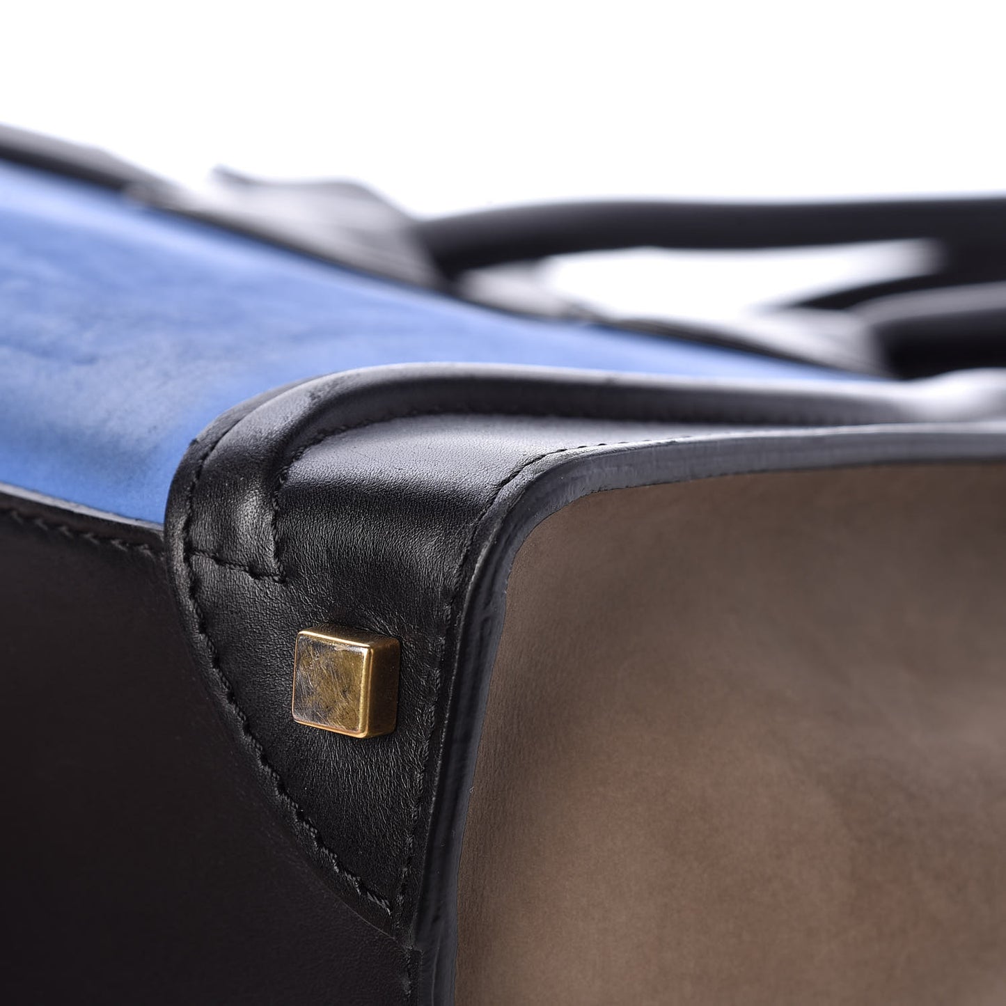 Calfskin Nubuck Suede Micro Tri-Color Luggage Blue