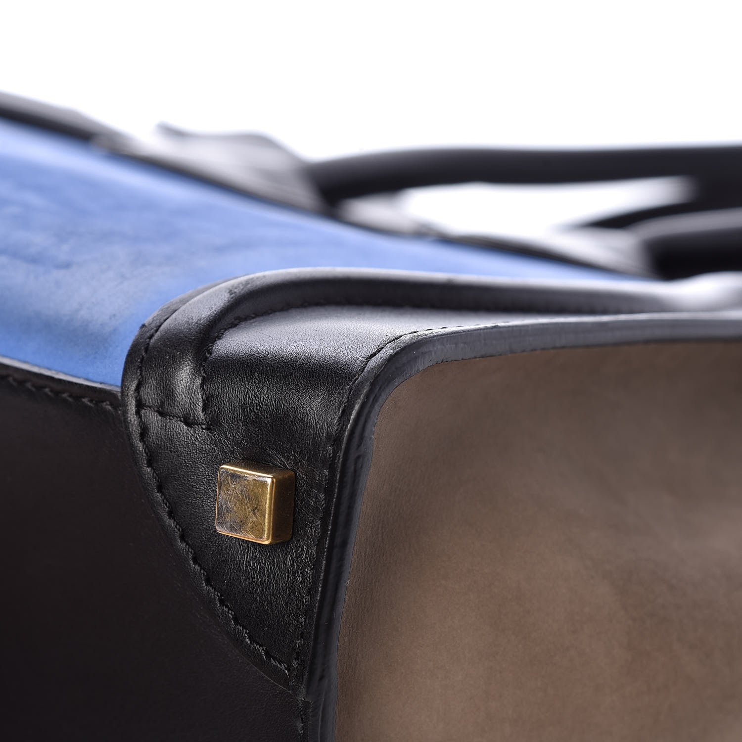 Celine Calfskin Nubuck Suede Micro Tri-Color Luggage Blue 13 of 17