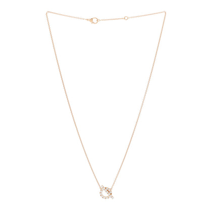 Hermes 18K Rose Gold Diamond Finesse Pendant Necklace 3 of 6