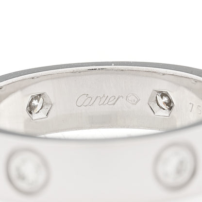 Cartier 18K White Gold 6 Diamond 5.5mm LOVE Ring 61 9.5 7 of 8