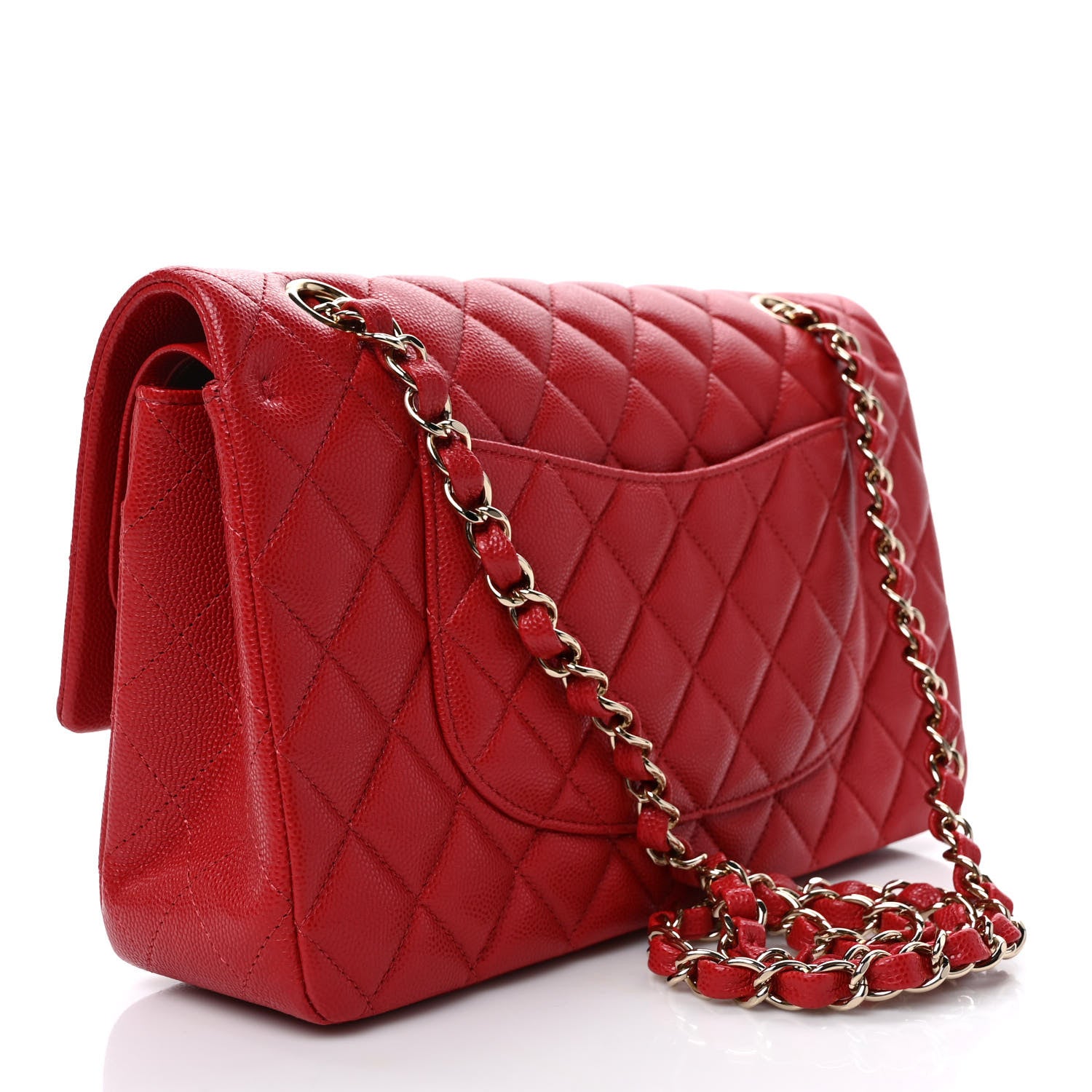 Chanel Caviar Quilted Medium Double Flap Red 3 of 10