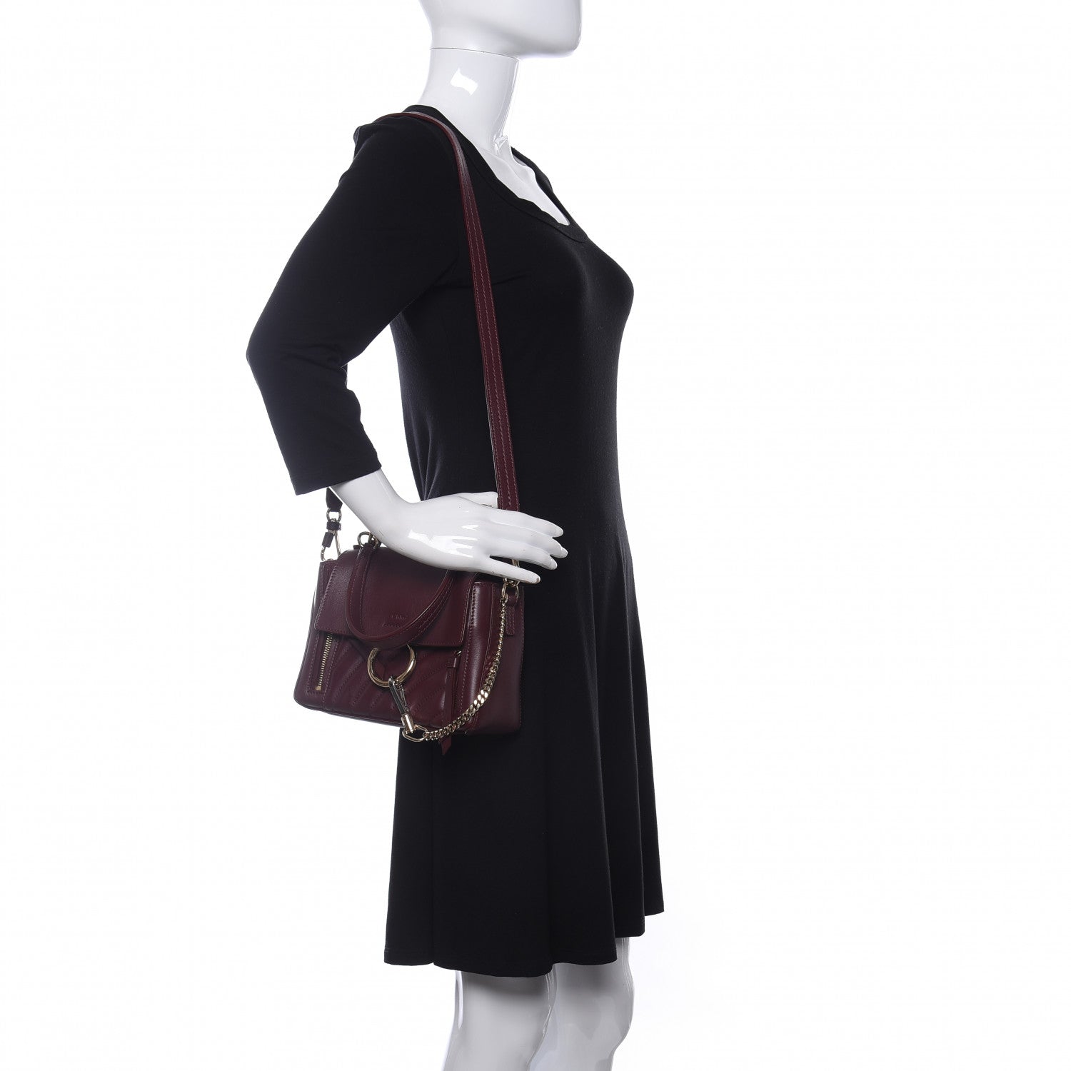 Chloe Calfskin Quilted Mini Faye Day Shoulder Bag Burnt Brown 2 of 10