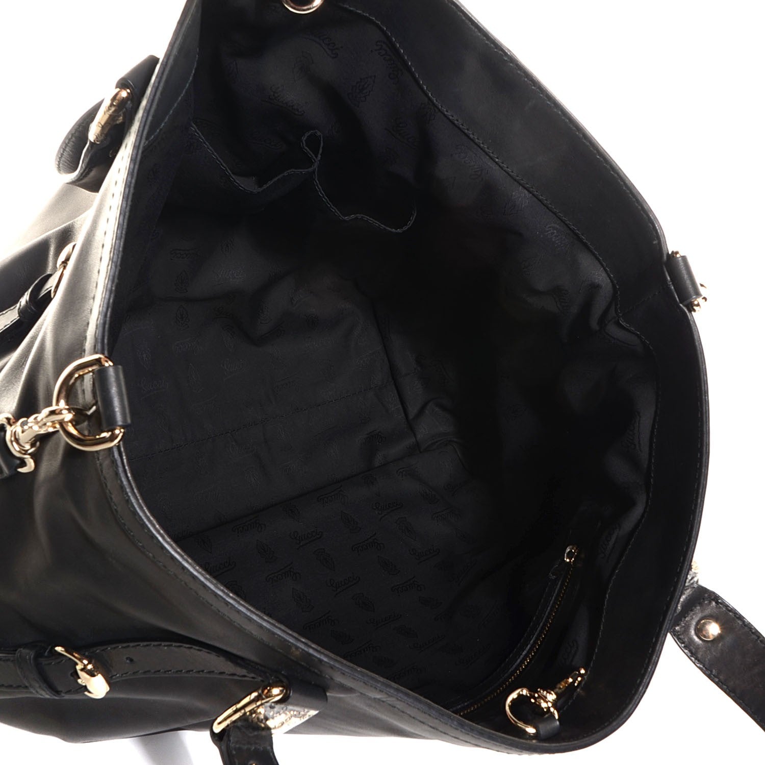 Gucci Leather Medium Bridle Tote Black 5 of 9