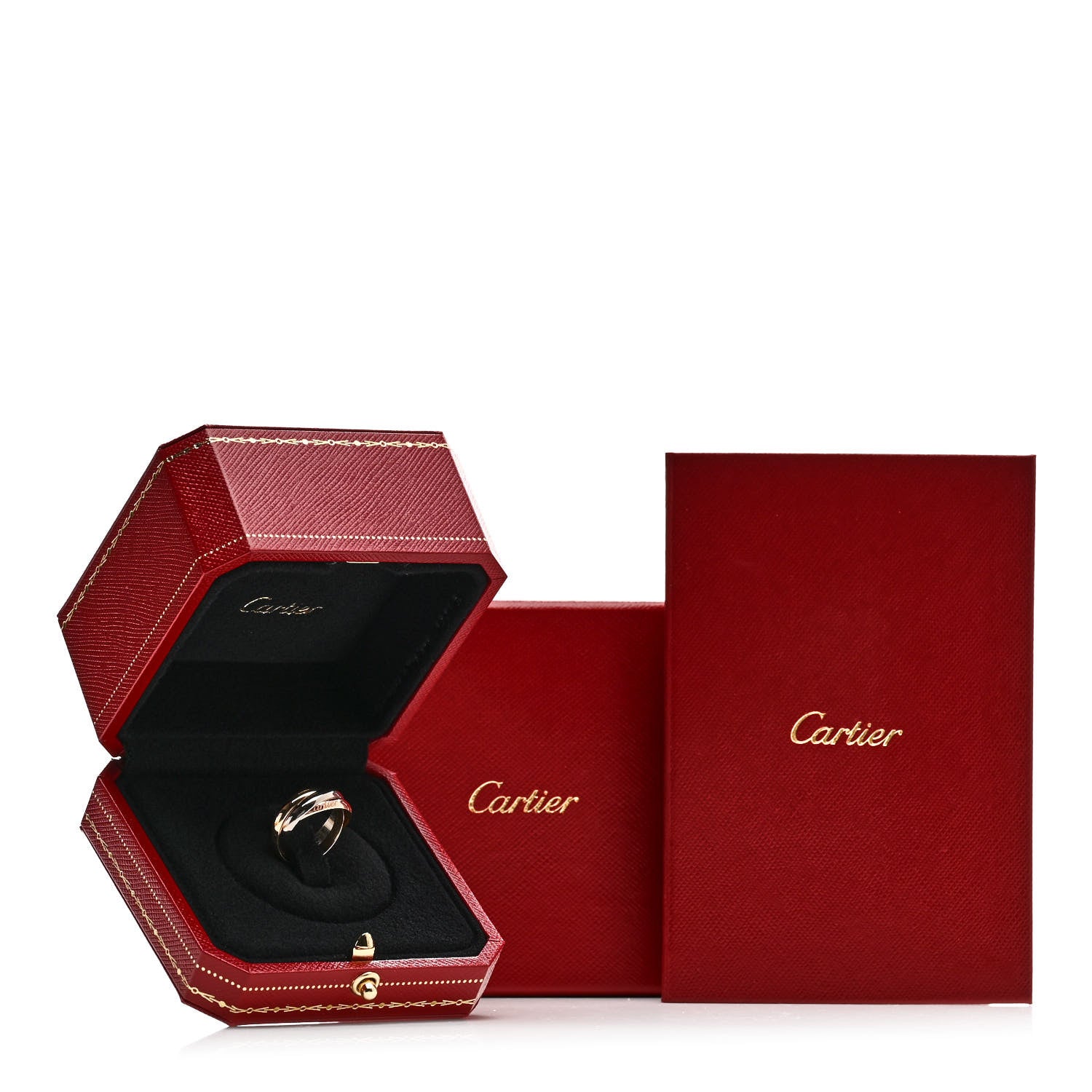 Cartier 18K Pink Yellow White Gold Small Trinity Ring 49 5 5 of 5