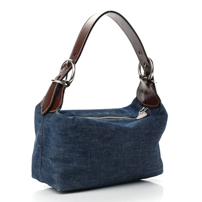 Prada Denim Shoulder Bag Bleu 3 of 14