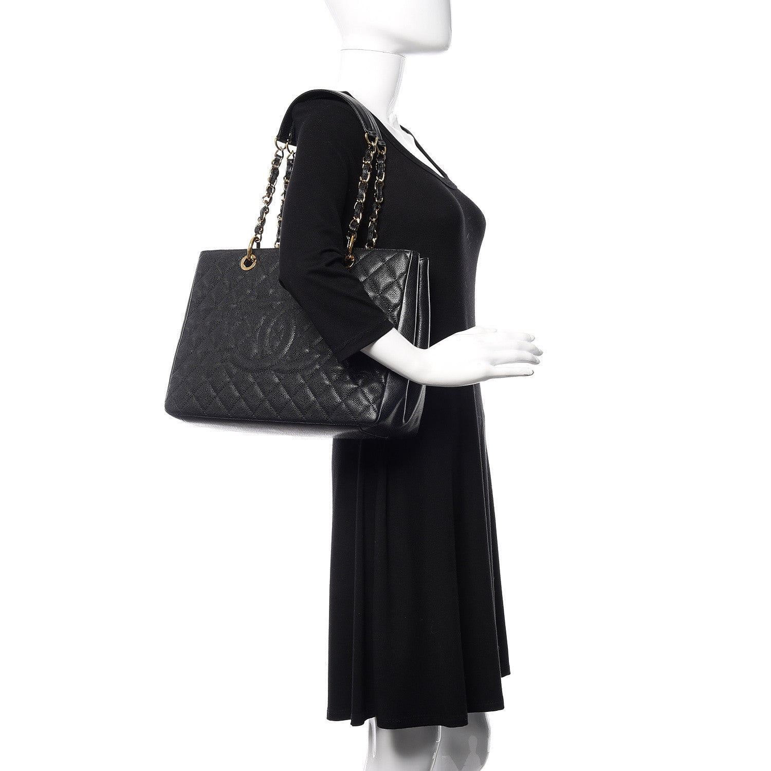 Chanel Caviar Quilted Grand Shopping Tote GST Black 2 of 10