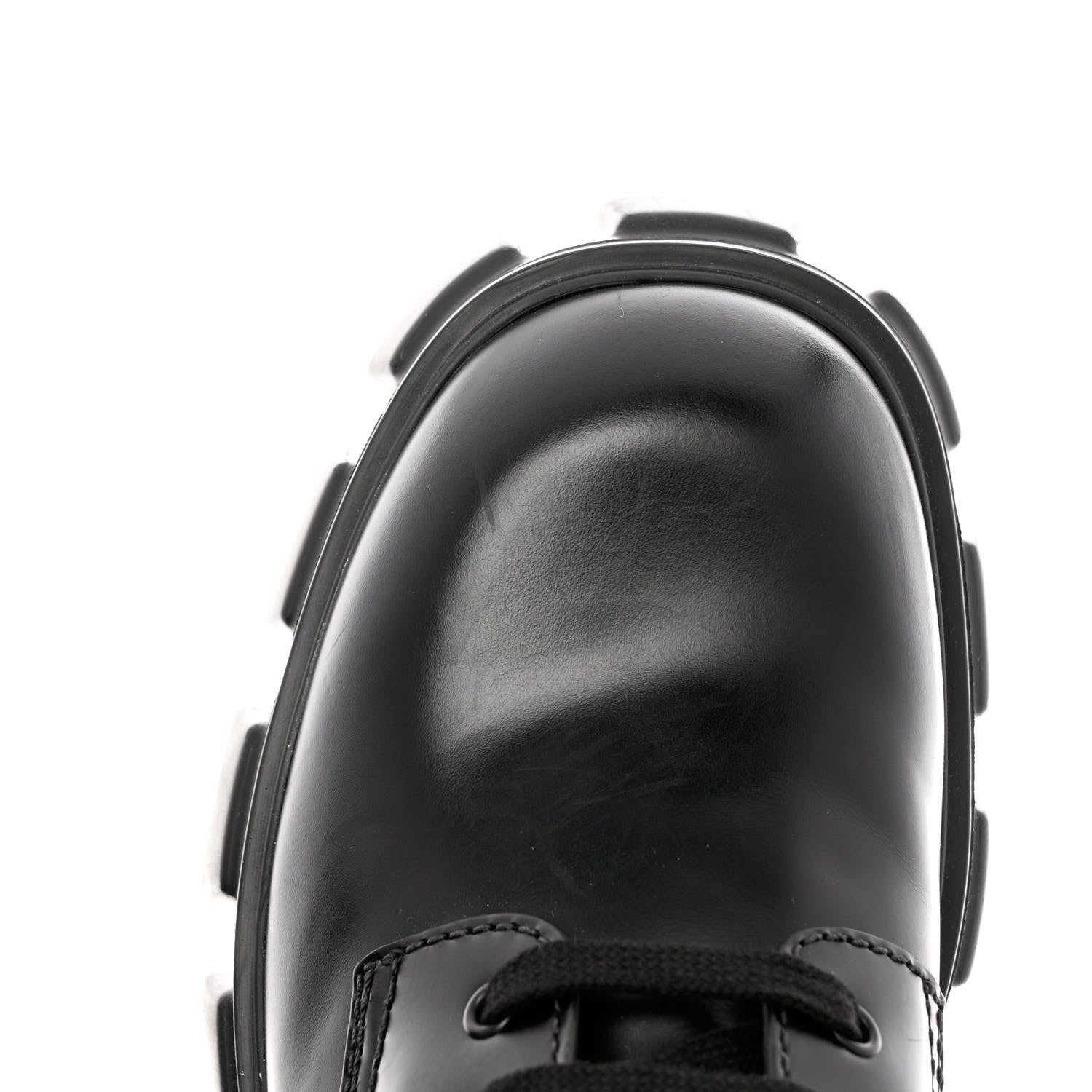 Prada Spazzolato Rois Re-Nylon Metal Triangle Logo Mens Monolith Pouch Pocket 60mm Combat Boots 10 Black 9 of 9