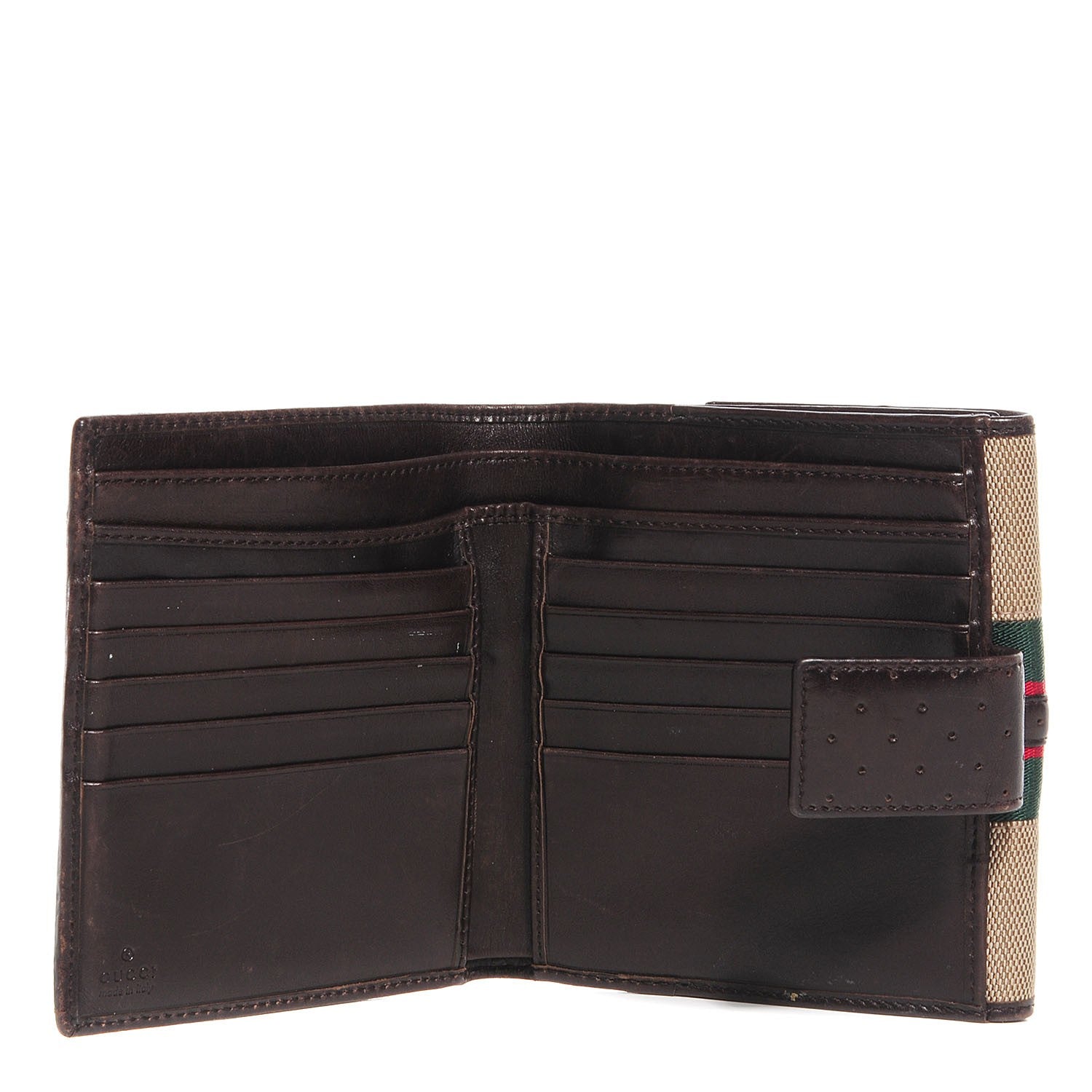 Gucci Canvas Web Reins Compact Wallet Brown 5 of 7