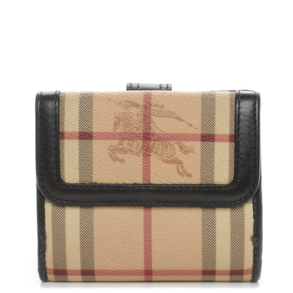 Burberry Haymarket Check Compact Wallet Chocolate 1 of 8