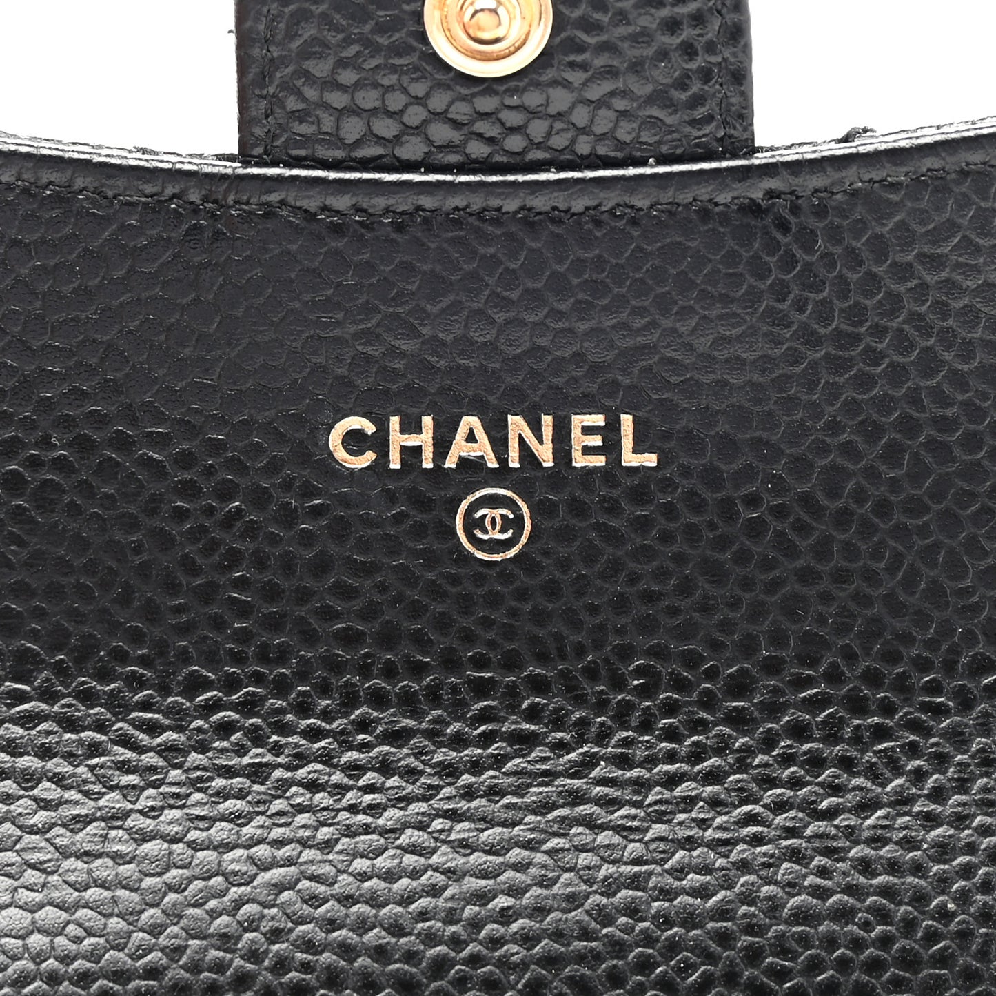 Caviar Quilted Flap Card Holder Black