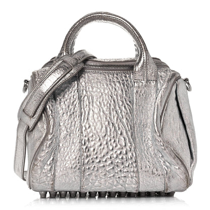 Alexander Wang Metallic Pebbled Lambskin Rockie Rhodium Silver 1 of 17