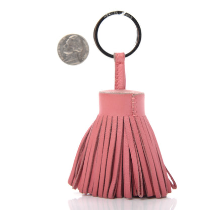 Hermes Lambskin Carmen Tassel Key Holder Rose Azalee 2 of 4