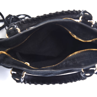 Balenciaga Baby Daim Suede Gold Metallic Edge Hardware Mini City Black 5 of 10