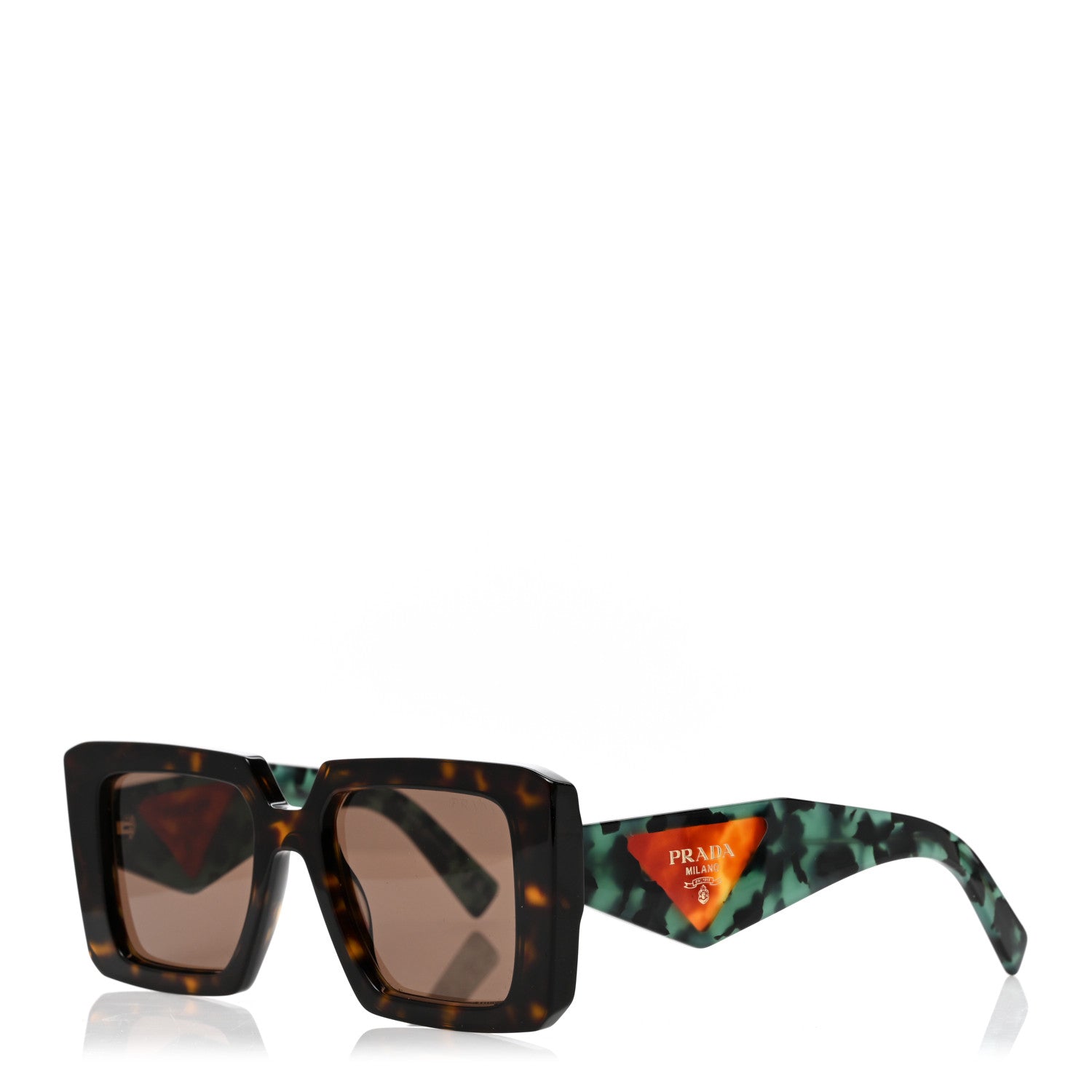 Prada Acetate Symbole Sunglasses SPR 23Y Red Tortoise 1 of 8