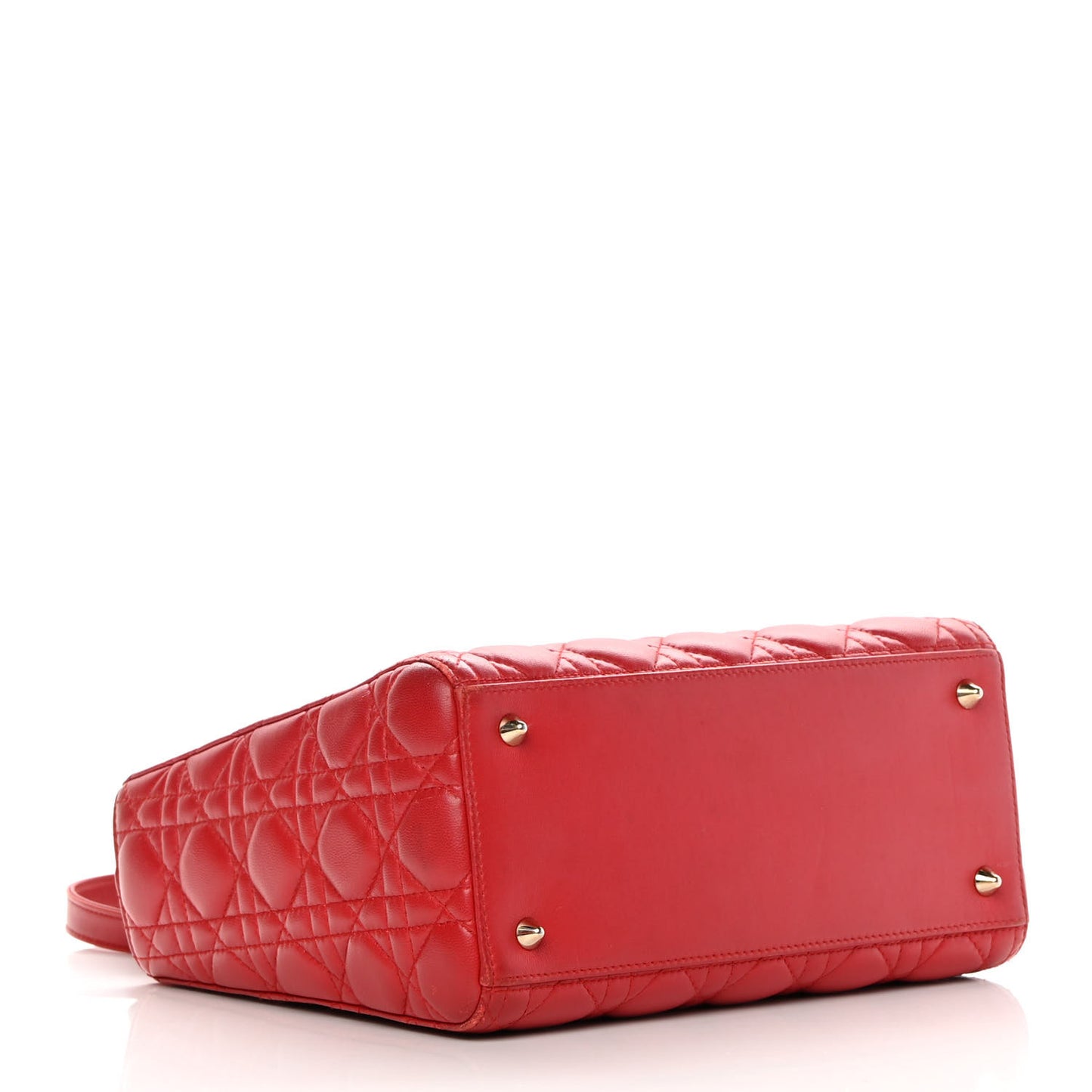 Lambskin Cannage Medium Lady Dior Red