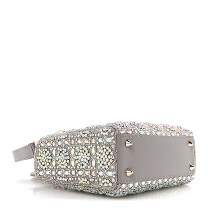 Christian Dior Calfskin Satin Celestial Bead Embroidery Embroidered Small Lady Dior Grey Multicolor 4 of 10