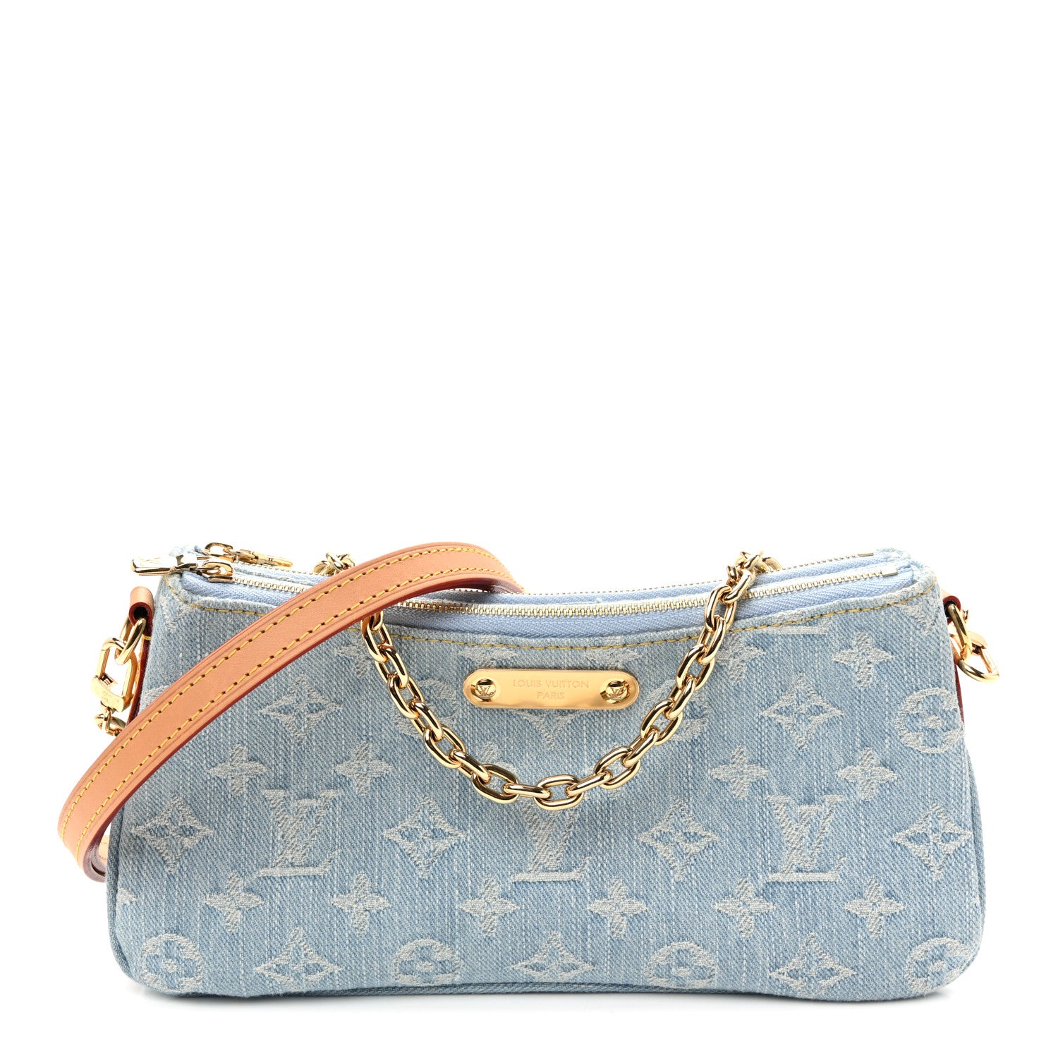 Louis Vuitton Monogram Denim Liv Pochette Sky Blue 1 of 10