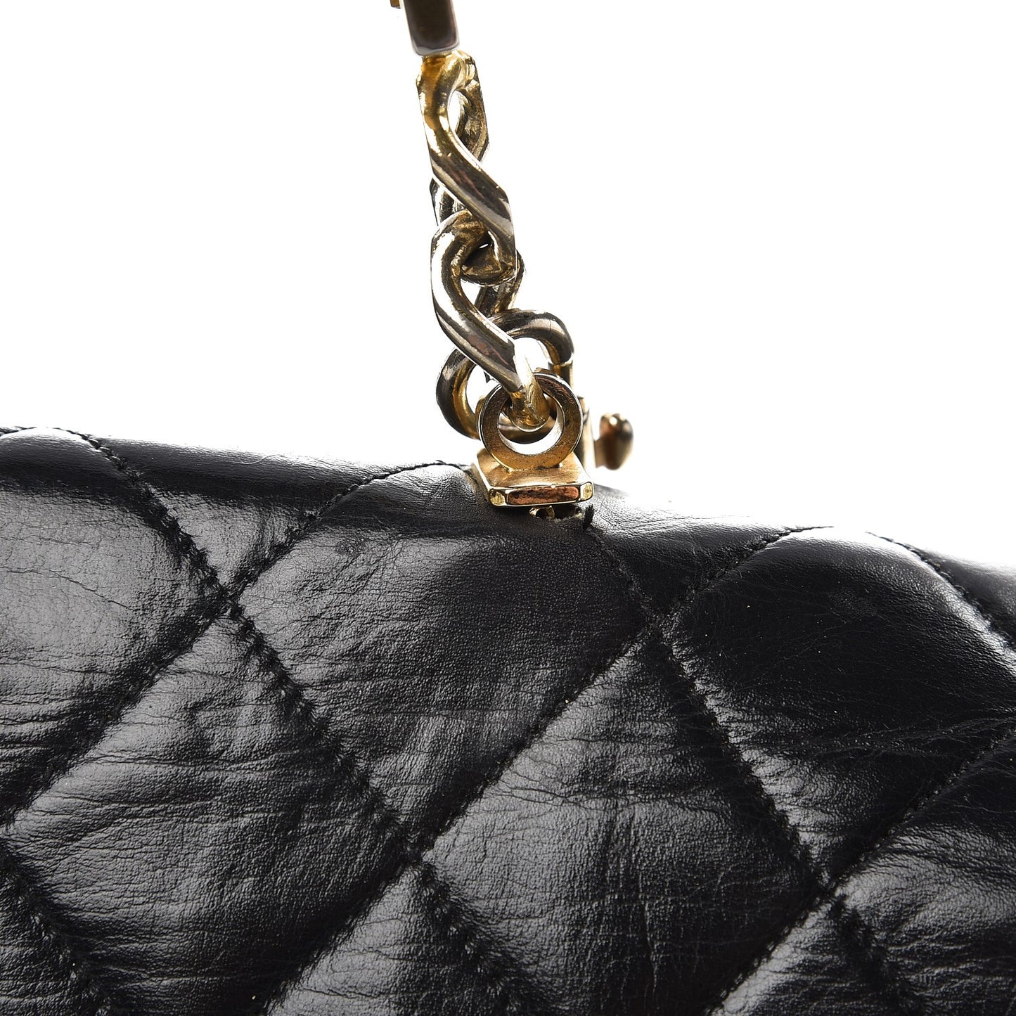 Lambskin Quilted Briefcase Laptop Bag Black