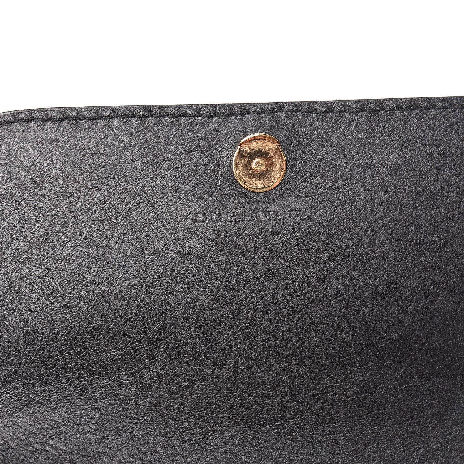 Burberry Derby Calfskin House Check Wallet On Chain Black 11 of 13