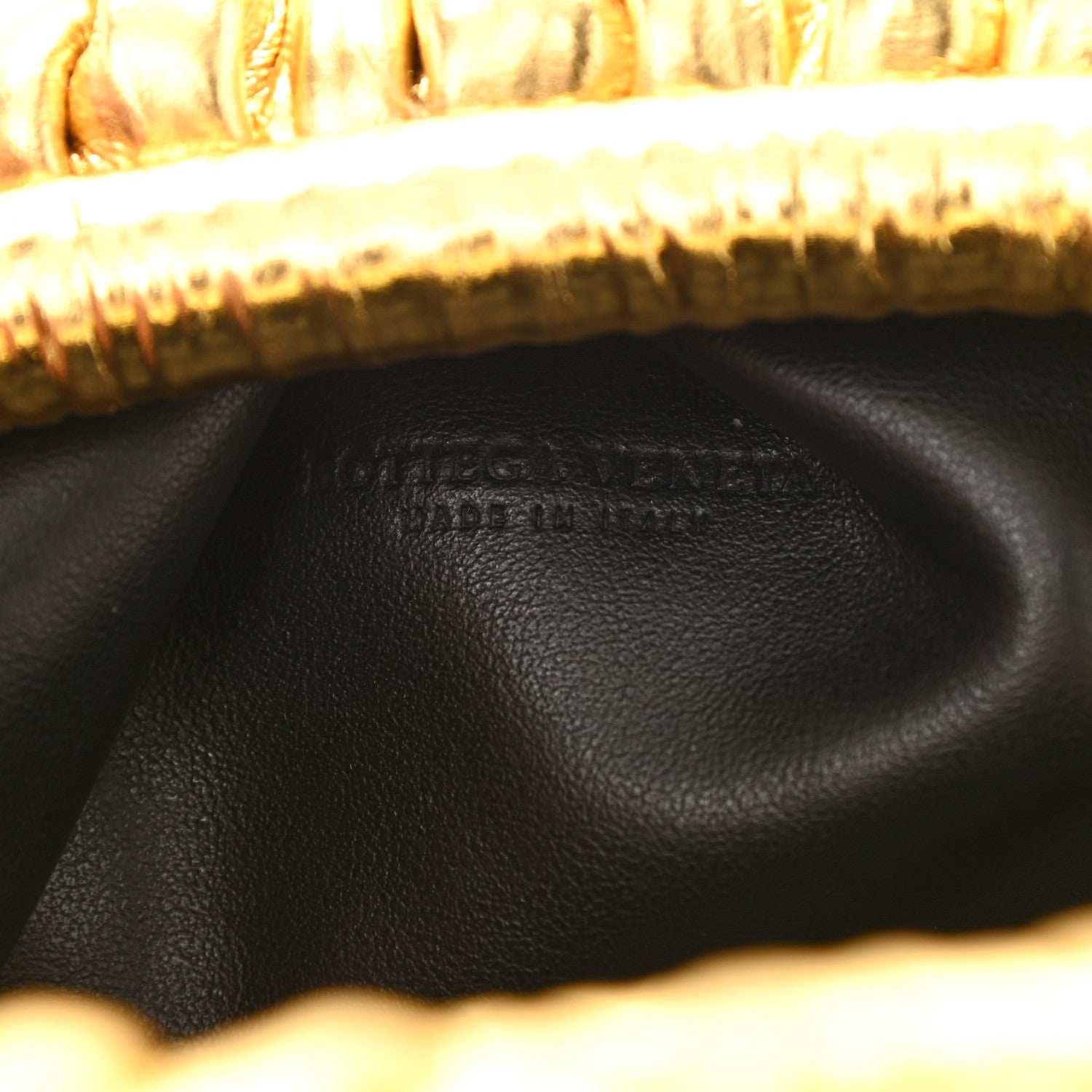 Bottega Veneta Metallic Bark Calfskin The Mini Pouch Gold 6 of 10