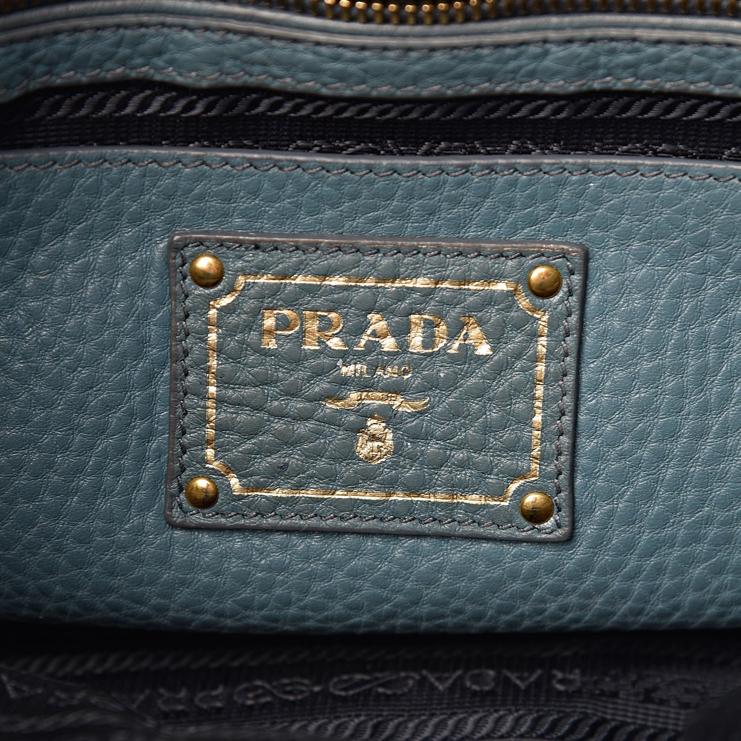 Prada Vitello Daino Push Lock Messenger Bag Marine 7 of 18