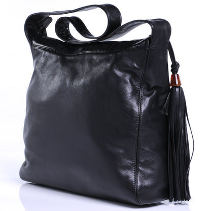 Chanel Lambskin CC Tassel Shoulder Bag Black 3 of 7