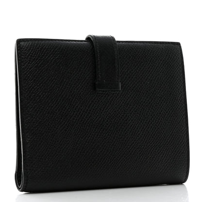 Hermes Epsom Bearn Compact Wallet Black 3 of 8