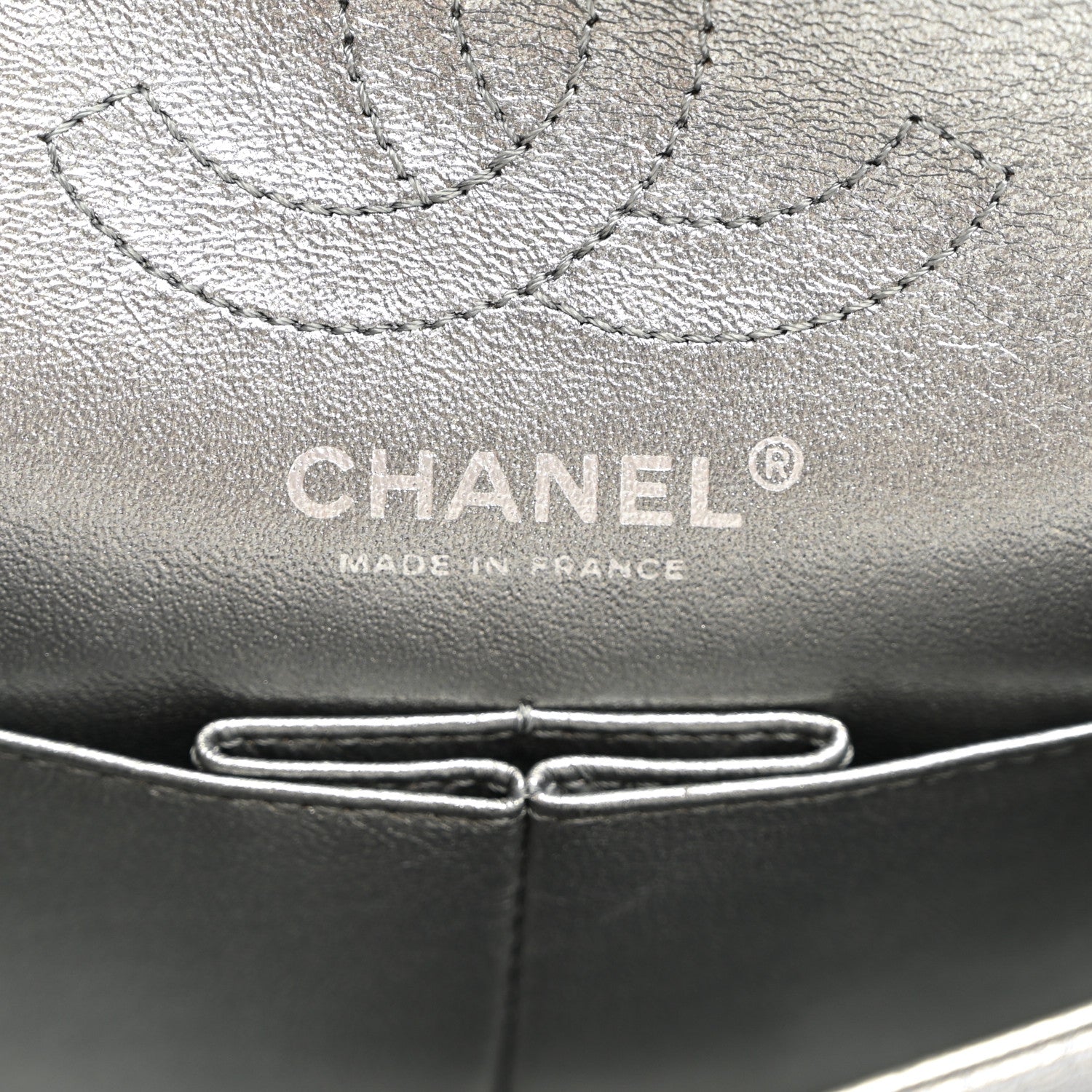 Chanel Metallic Calfskin Quilted Lucky Charms 2.55 Reissue 224 Flap Dark Silver 6 of 10