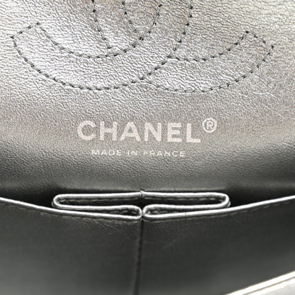 Chanel Metallic Calfskin Quilted Lucky Charms 2.55 Reissue 224 Flap Dark Silver 6 of 10