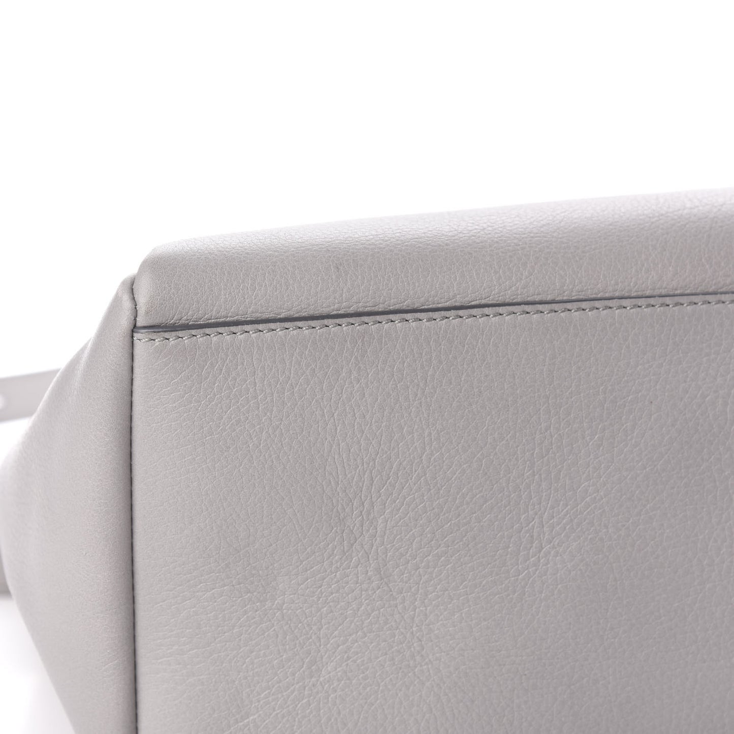Grained Calfskin Medium Pandora Pure Flap Bag Pearl Grey
