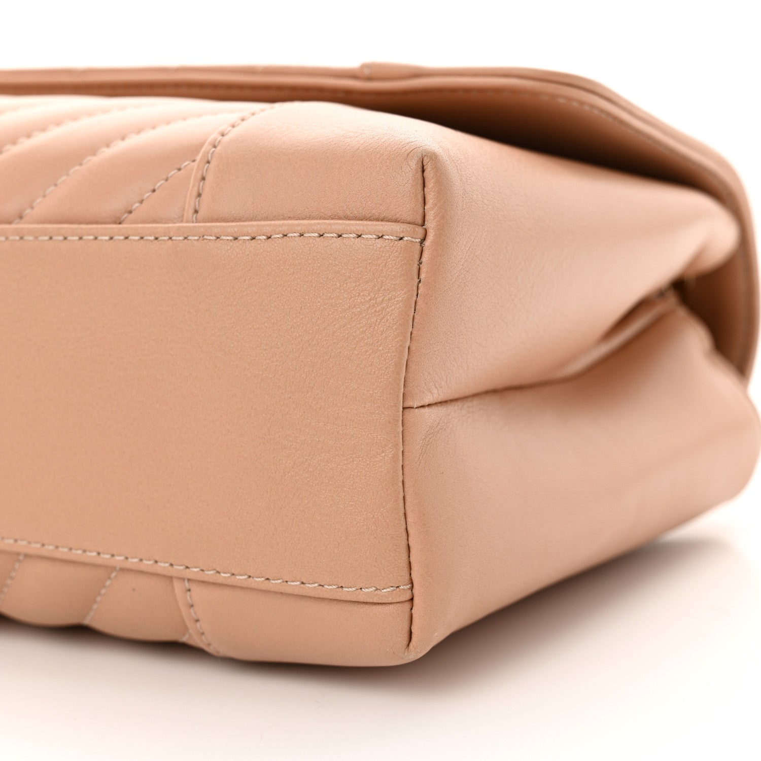 Chanel Calfskin Quilted Medium Daily Chevron Flap Beige 10 of 12