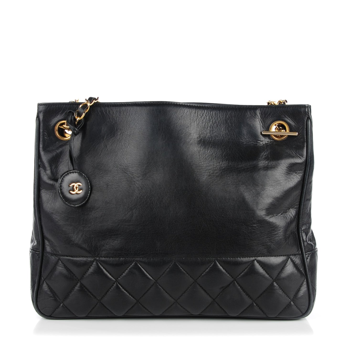Lambskin Quilted Shoulder Bag Black