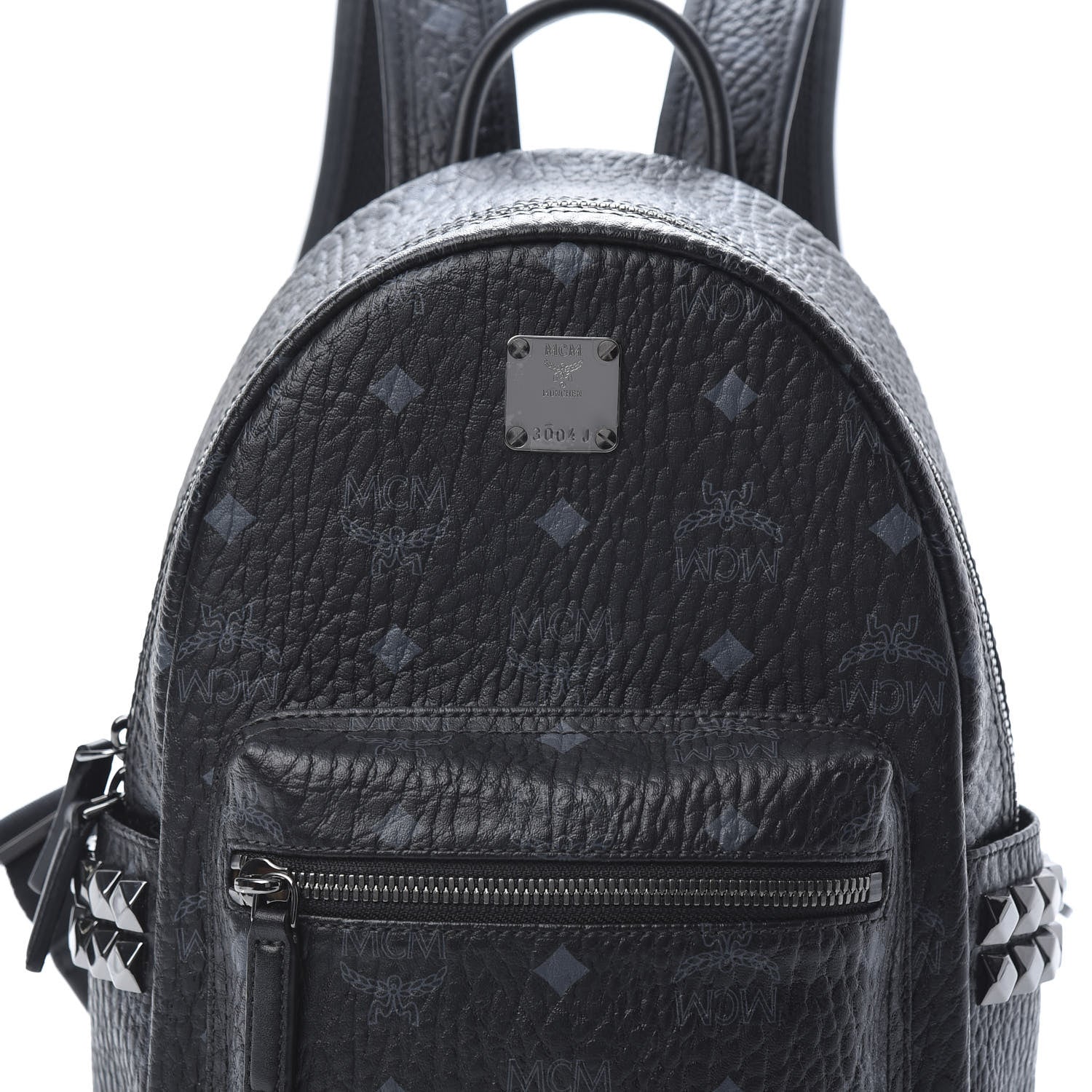 MCM Visetos Side Stud Mini Stark Backpack Black 7 of 10