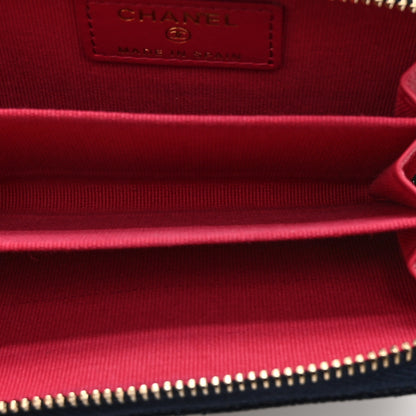Chanel Caviar Quilted Perforated CC Zip Coin Purse  Navy 5 of 9