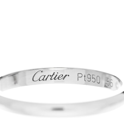 Cartier Platinum 2mm 1895 Wedding Band Ring 56 7.5 4 of 7
