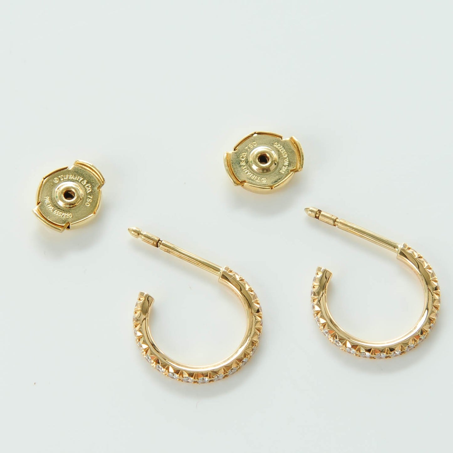 18K Yellow Gold Diamond Small Metro Hoop Earrings