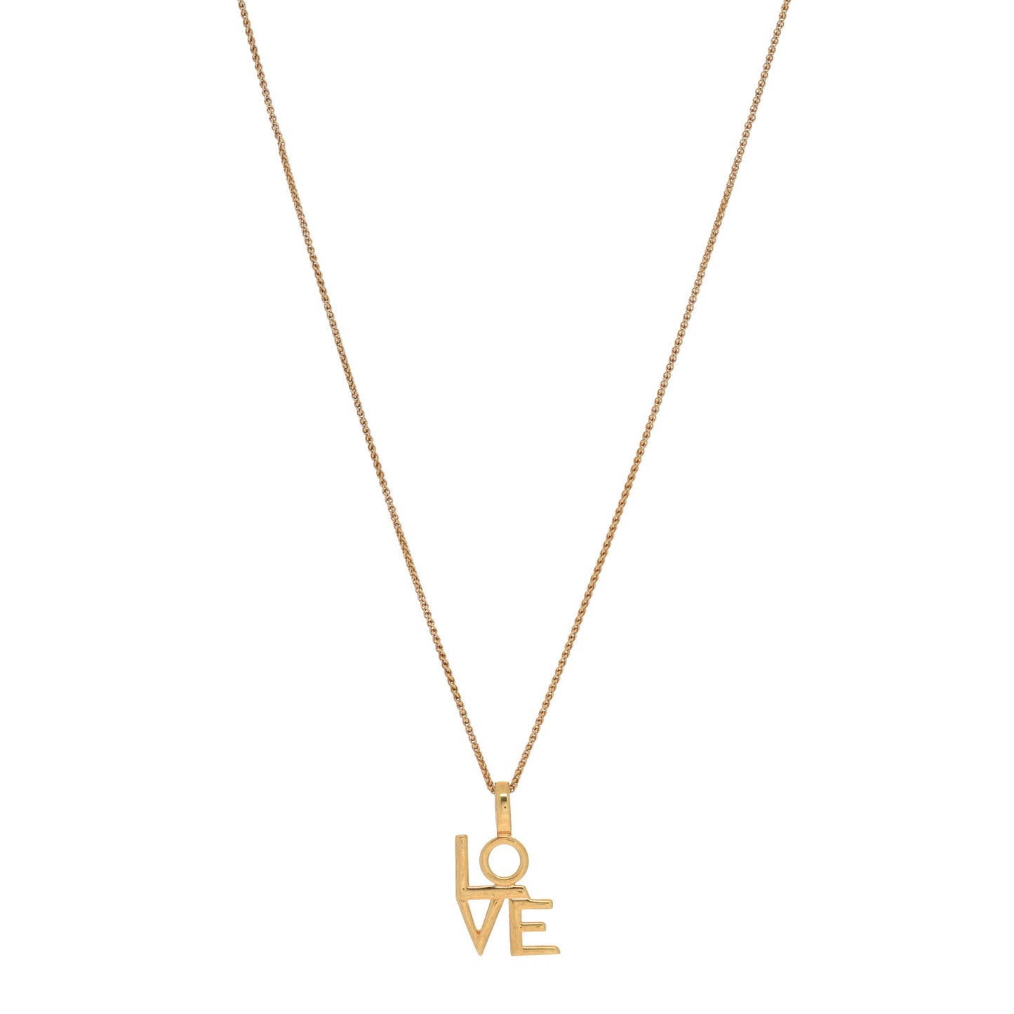 Metal LOVE Pendant Necklace Gold
