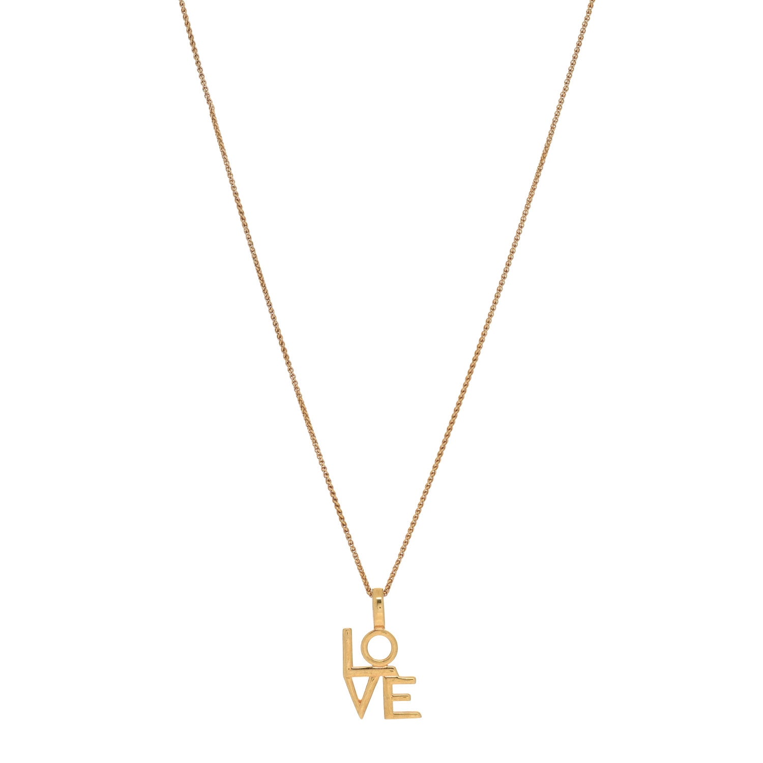 Saint Laurent Metal LOVE Pendant Necklace Gold 1 of 4