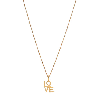 Saint Laurent Metal LOVE Pendant Necklace Gold 1 of 4