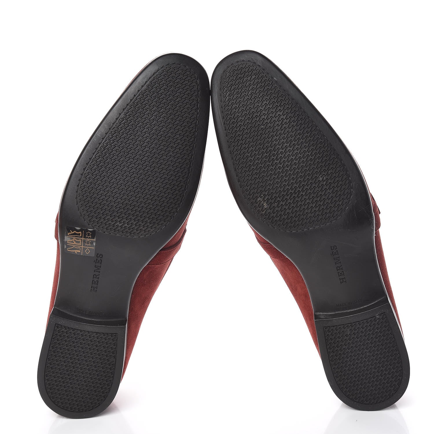 Hermes Veau Velours Dan Moccasin Loafers 44 Rouge Brique 5 of 9