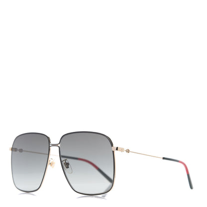 Gucci Rectangular Frame Interlocking G Sunglasses GG0394S Green Red 1 of 8