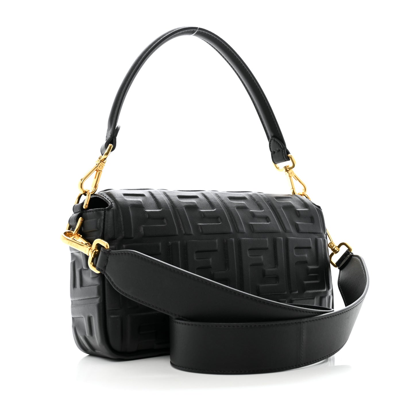 Nappa FF 1974 Embossed Baguette Black
