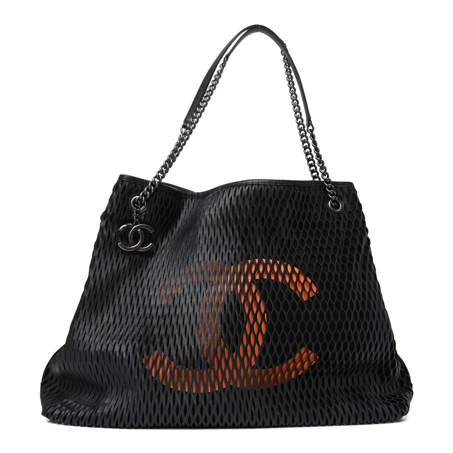 Calfskin Laser Cut Perforated CC Tote Black