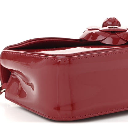 Chanel Patent Calfskin Small Camellia Flap Red 9 of 11
