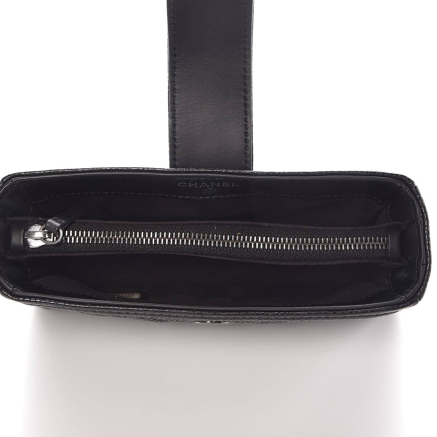 Caviar Quilted Mini Boy Phone Holder Clutch Black